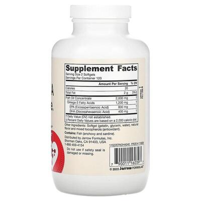 Рыбий жир Jarrow Formulas EPA-DHA Balance, 240 капсул